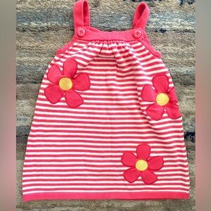 Gymboree Spring Smiles Flower/Stripes Cotton Sweater Knit Dress Jumper 18-24 mos